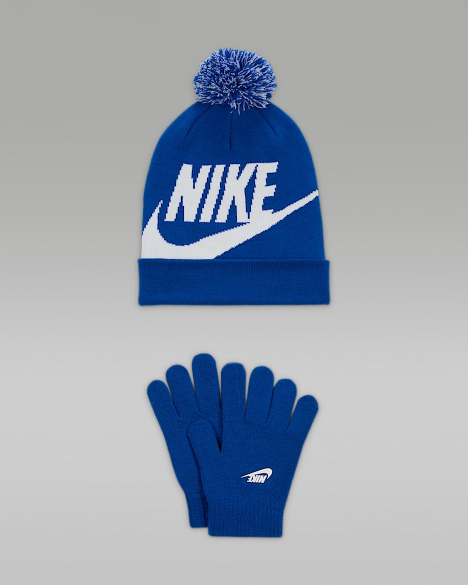 Nike Younger Kids 2 Piece Beanie and Gloves Set. Nike UK
